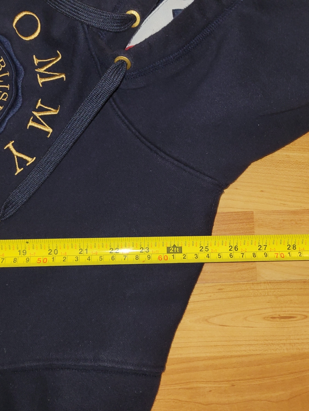 Tommy Hilfiger Men's Pullover Hoodie Circle Crest Logo Navy, Size Large - Picture 4 of 4